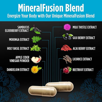 STAY ALIVE Irish Sea Moss Black Seed Oil Ashwagandha Ginger Burdock Root Bladderwrack Powder, 23-in-1 Advanced Supplement, 60 Vegan Pills, Non-GMO and Gluten-Free Sea Moss Extract Capsules