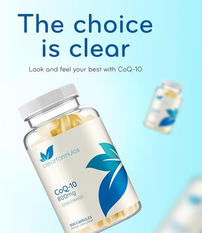 Extra Strength CoQ10 800mg - Quick Absorption Coenzyme Q10 800mg Potent Antioxidant for Heart Energy and Aging Support - High Stability CoQ10 Ubiquinone Caps - Made in a cGMP US Lab (200 Servings)