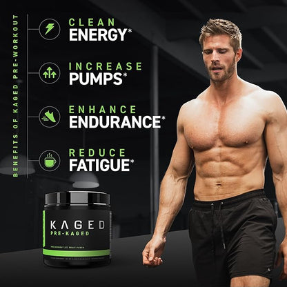 Kaged Original Pre Workout Powder | Krisp Apple | Pre-Kaged | Formulated with Creatine, Beta Alanine, Pure Caffeine | 20 Servings