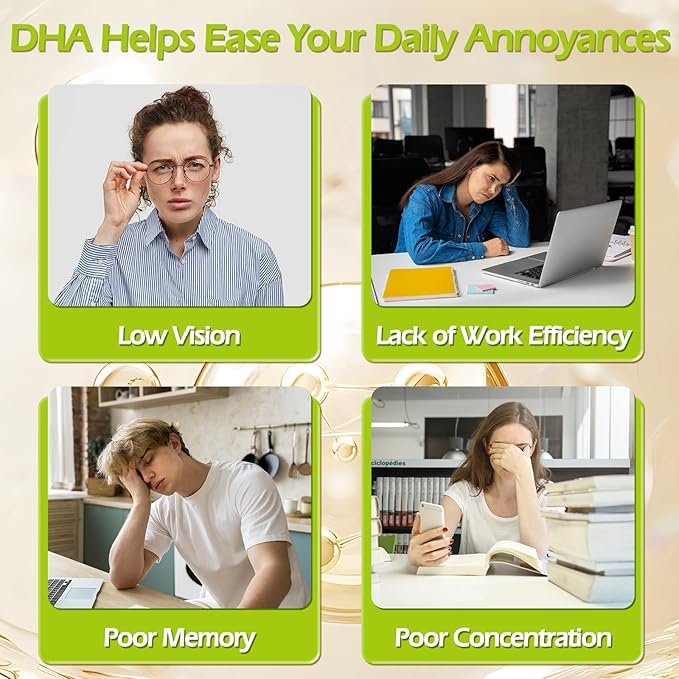 Algae DHA - 600 mg Omega-3 DHA Softgels, with Phosphatidylserine & Walnut Oil, Supports Healthy Brain Function, Vision, Eye & Memory, Gluten Free, Non-GMO Vegan Algae Oil, 90 Softgels
