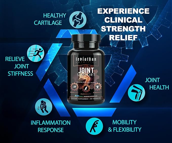 Joint Support | Helps Repair & Restore Joints for Comfort Mobility, Flexibility, Strength & Joint Health with Boswellia for Hands Back Knee and Joints for Men & Women - 90 Capsules