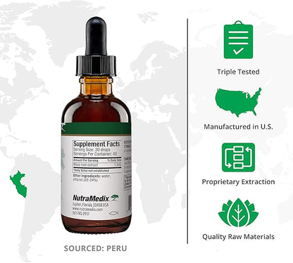 NutraMedix Maca Liquid Tincture - Mood Supplement Drops with Peruvian Maca Root Extract for Women's Health - Herbal Support for Hormonal Health & Mood - Vegan Supplements (2oz / 60ml)