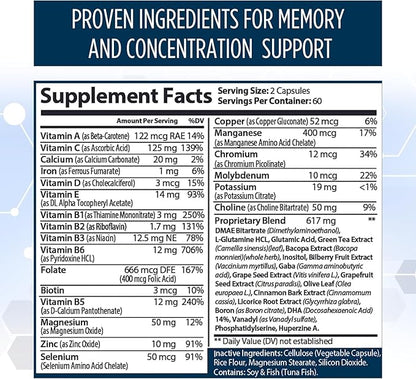healblend Neuro Plus Brain & Focus Formula - Brain Booster Supplement, Supports Mental Clarity & Focus - Enhances Concentration & Mental Energy – 120 Capsules (2 Pack)