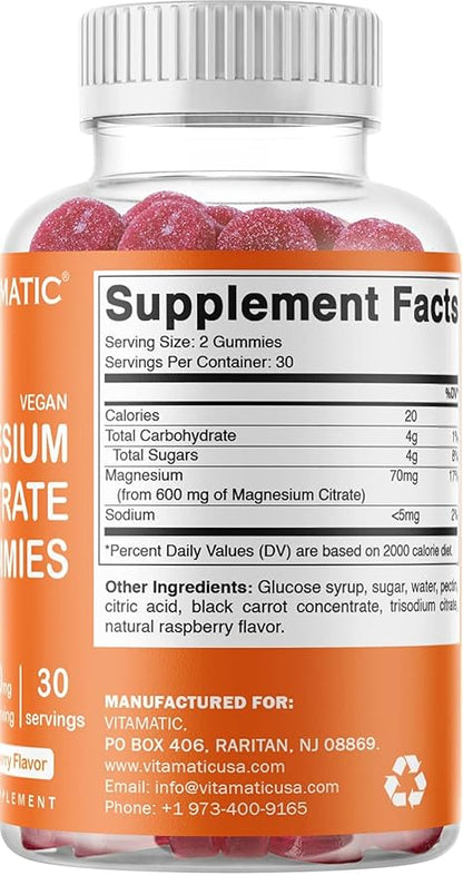Vitamatic Magnesium Gummies & Melatonin Gummies Combo - 60 Count Each