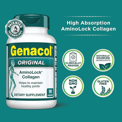 Genacol Collagen Supplement with Ultra-Hydrolyzed Collagen Peptides, Maintains Joint Health, for Joints & Knees, 90 Capsules (30-Day Supply)
