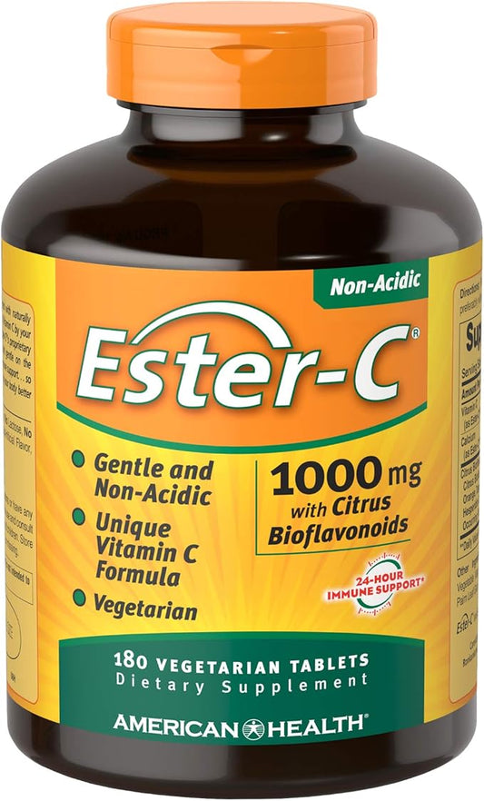American Health Ester-C 1000 mg with Citrus Bioflavonoids Veg Tablets, 180 Count