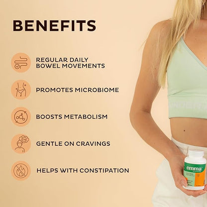 Emma Gut Health - 4 Pack - Gas and Bloating Relief, Constipation, Leaky Gut Repair - Gut Cleanse & Restore Digestion - Regulate Bowel Movement. Probiotics and Laxative Alternative, 240 Capsules