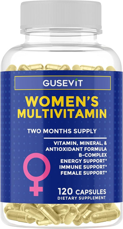 37-in-1 Women's Multivitamin for Immune & Stress Support, Energy Booster, Bone & Skin Health, Hair Growth & Overall Wellness | Vitamin C, D3, Folic Acid, B-Complex, Biotin, Zinc & More | 60 Ct