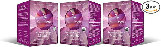 Femmenessence MacaLife – Clinically Proven for Perimenopause, Women’s Natural Hormone Balance Supplements, Relief of Hot Flashes, Night Sweats, Mood Swings, Dryness, 360 Maca Capsules, 180-Day Supply