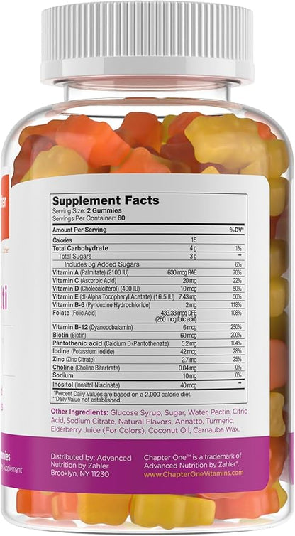 Zahler - Chapter One Kids Multivitamin Gummy with 13 Vitamins & Nutrients (120 Flavored Gummies) - Certified Kosher Kids Vitamins Including Vitamin C, D3, Zinc & More - Delicious Multivitamin Gummies