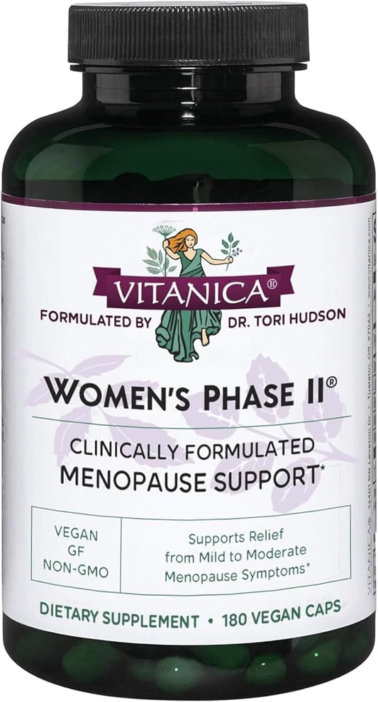 Vitanica Women's Phase II, Menopause Support, Vegan, 180 Capsules