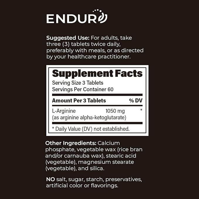 L-Arginine - 350mg Sustained Release for Optimal Absorption - Nitric Oxide Precursor*, 180 Tablets Company
