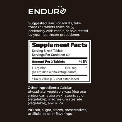 L-Arginine - 350mg Sustained Release for Optimal Absorption - Nitric Oxide Precursor*, 180 Tablets Company