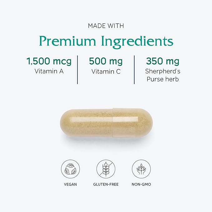Vitanica Slow Flow, Menstrual Flow Support, Vegan, 60 Capsules (Slow Flow Pro Logo)
