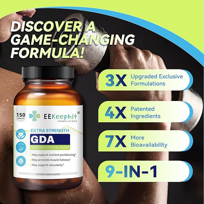 9-IN-1 2074mg Glucose Disposal Agent Supplement, 200mg Dihydroberberine with Ceylon Cinnamon, Chromium, Alpha Lipoic Acid, GDA Helps Immune Support, Heart Health - Non-GMO, Gluten Free, Vegan, 150