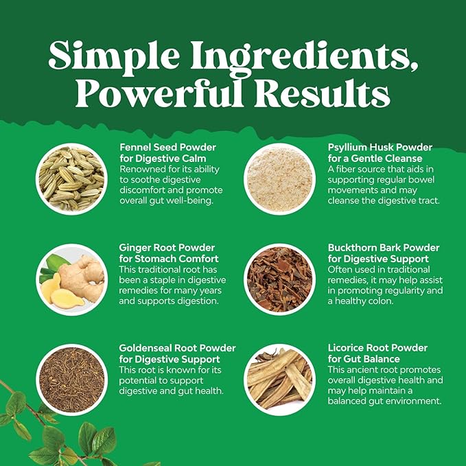 Colon Cleanser & Detox - Lactobacillus Acidophilus Probiotic Supplement Body Cleanse - Psyllium Husk Capsules Gut Health Supplement