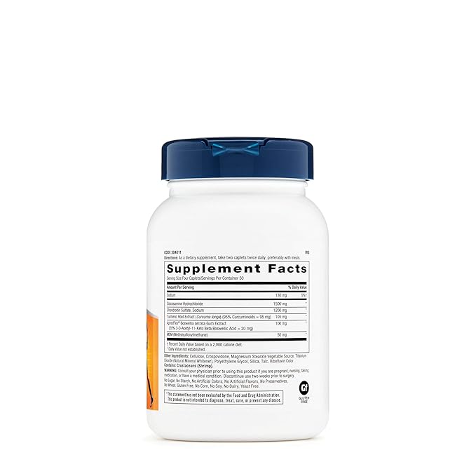 GNC TriFlex Fast-Acting | Improves Joint Comfort and Stiffness, Clinical Strength Doses of Glucosamine/Chondroitin and Boswellia- Plus Turmeric | 120 Caplets