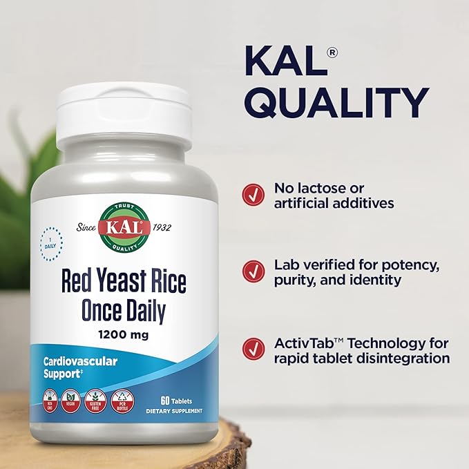 KAL 1200 Mg Red Yeast Rice, 60 Count