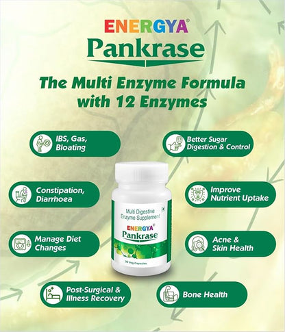 PANKRASE | Physician Trusted 12 Digestive Enzymes for Gas, Bloating, May Help in Digestion of Various Foods & Uptake of Vital nutrients | Hi-Tech Processing to Preserve Enzymes Action