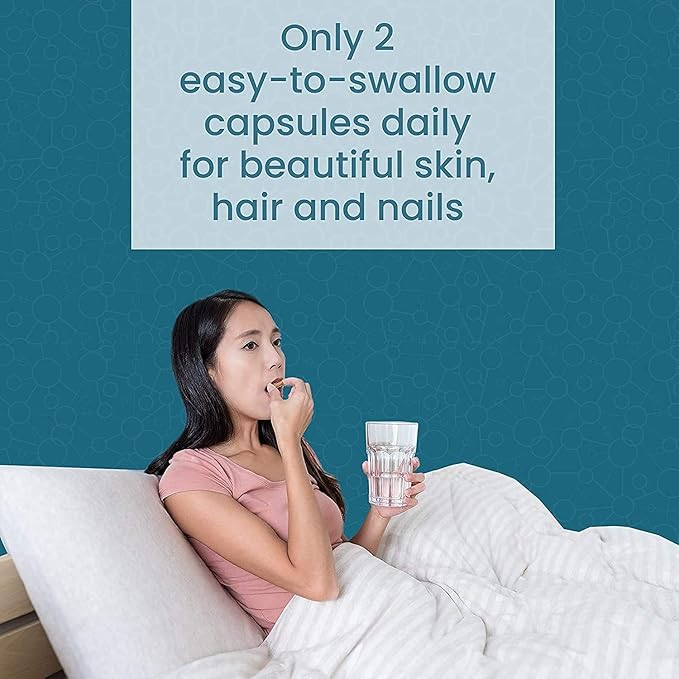 Multi Collagen Peptides Types I, II, III, V & X Hydrolyzed Protein Capsules – Grass-Fed, Blend with Digestive Enzyme – for Skin, Hair, Nails, Joints & Gut Health, Unflavored (60 Count (Pack of 2))
