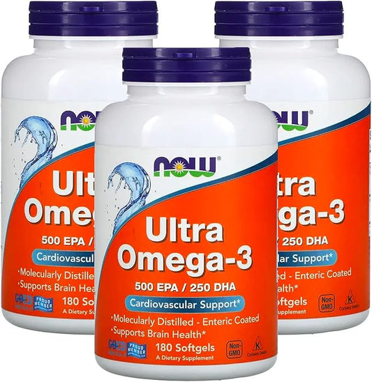 Now Foods Now Foods, (3 Pack) Ultra Omega-3, 180 Softgels