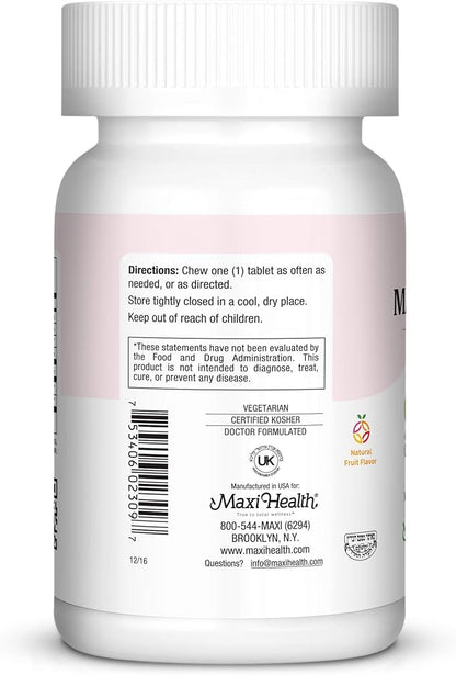 Maxi Health Chewable Digest - Natural Digestive Enzymes with Bromelain and Calcium- Quick-Acting - 90 Chewables - Kosher - Supports Healthy Digestion and Joint Comfort for Men & Women
