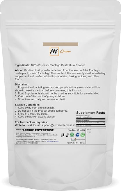 100% Natural Psyllium Husk (Whole) for Health Care 227 GMS / 0.5 LBS