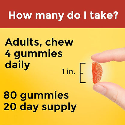 Nature Made Maximum Strength Dosage Vitamin C 1000mg per Serving, Immune Support Vitamin C Gummies for Adults, 80 Vitamin C Gummies, 20 Day Supply