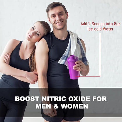 UpNourish Nitric Oxide Booster - L arginine L Citrulline Supplements for Men & Women with Beta Alanine - Support Energy, Circulation, Blood Pressure and Flow, Mixed Berry Flavor 30 Servings