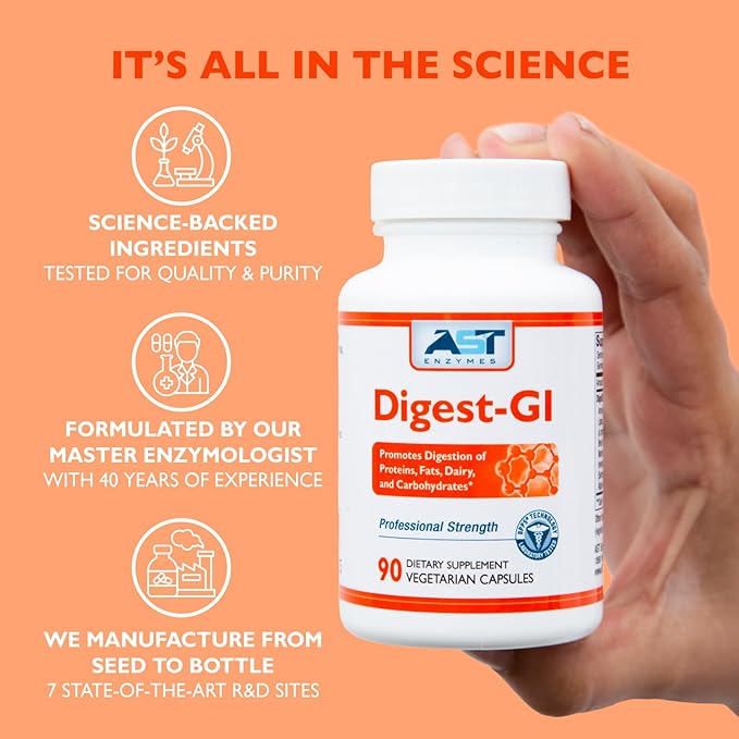 Digest-GI Digestive Enzyme - (90 x 2) Vegetarian Capsules-Digestion and Bloating Relief for Women and Men