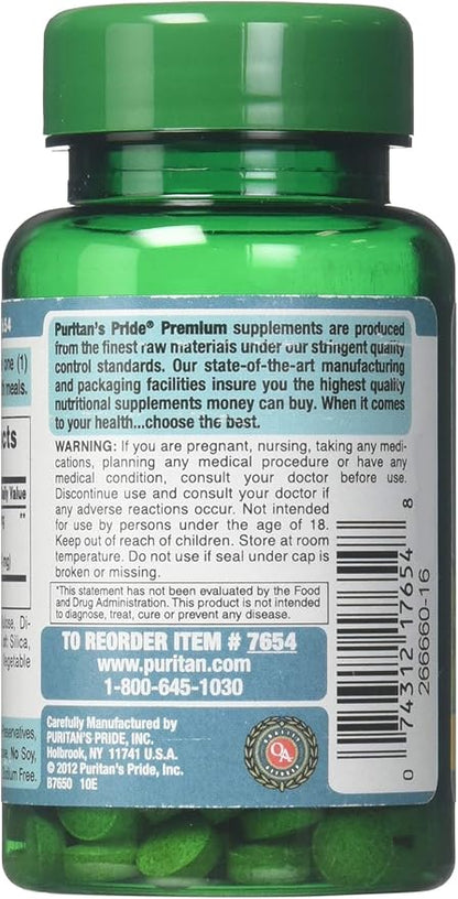 Puritan's Pride Ginkgo Biloba Standardized Extract 60 mg Tablets, 120 Count (Pack of 3)