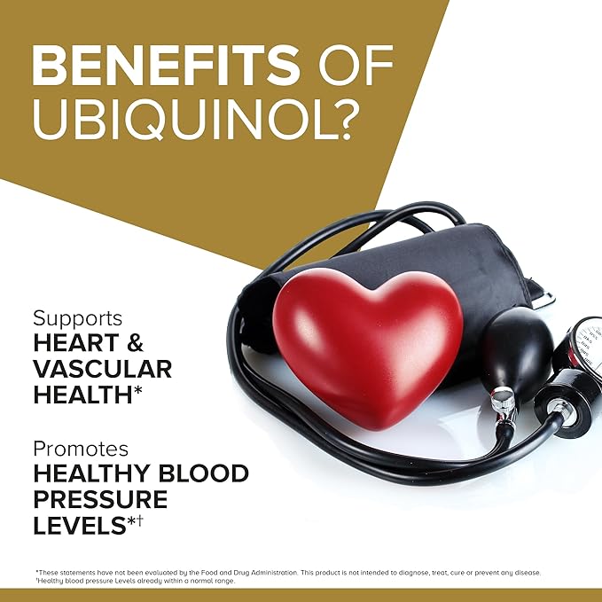 Qunol Ubiquinol CoQ10 200mg Softgels, Powerful Antioxidant for Heart and Vascular Health, Essential for Energy Production, Natural Supplement Active Form of CoQ10, 120ct Softgels