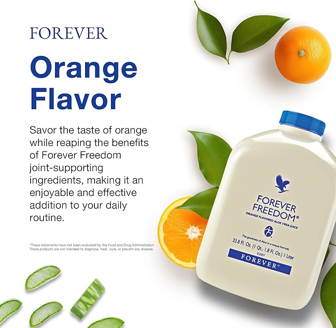 Forever Living - Forever Freedom - Aloe Vera Joint Support with Glucosamine and Chondroitin - Orange Flavor - 33.8 fl oz (Pack of 1)