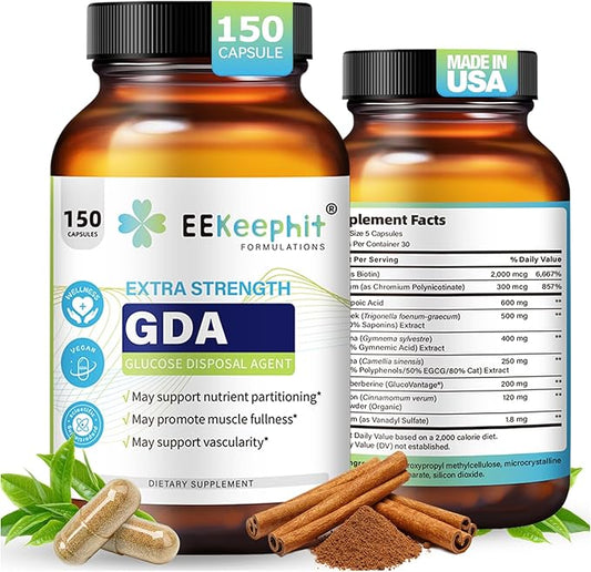 9-IN-1 2074mg Glucose Disposal Agent Supplement, 200mg Dihydroberberine with Ceylon Cinnamon, Chromium, Alpha Lipoic Acid, GDA Helps Immune Support, Heart Health - Non-GMO, Gluten Free, Vegan, 150