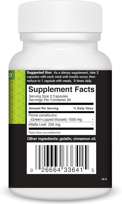 FoodScience of Vermont Sea Mussel, Green-Lipped Mussel Joint Supplement Capsules, 180 Count