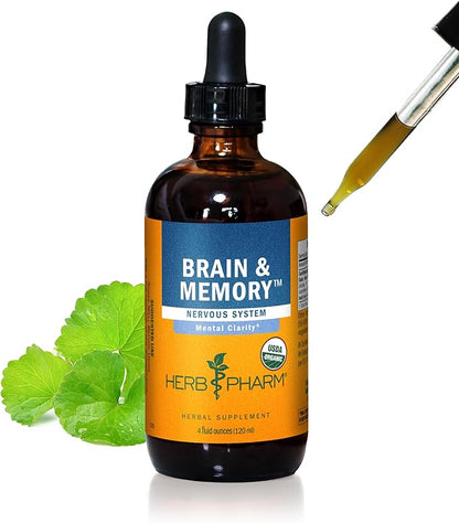 Herb Pharm Brain and Memory Liquid Herbal Formula with Ginkgo for Memory and Concentration, 4 Fl Oz