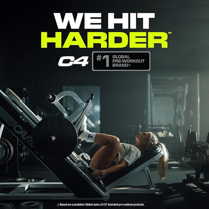 Cellucor C4 Original Pre Workout Powder Sugar Free for Men & Women 200mg Caffeine + CarnoSyn Beta-Alanine + Creatine + AI Peptides - ICY Blue Razz, 30 Servings