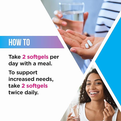 Livingood Daily Fish Oil Supplements with Omega 3 Fatty Acid, Omegas (60 Softgels) - EPA & DHA Fish Oil Pills Support Heart Health - Promotes Healthy Digestion & Brain Function - Non-GMO