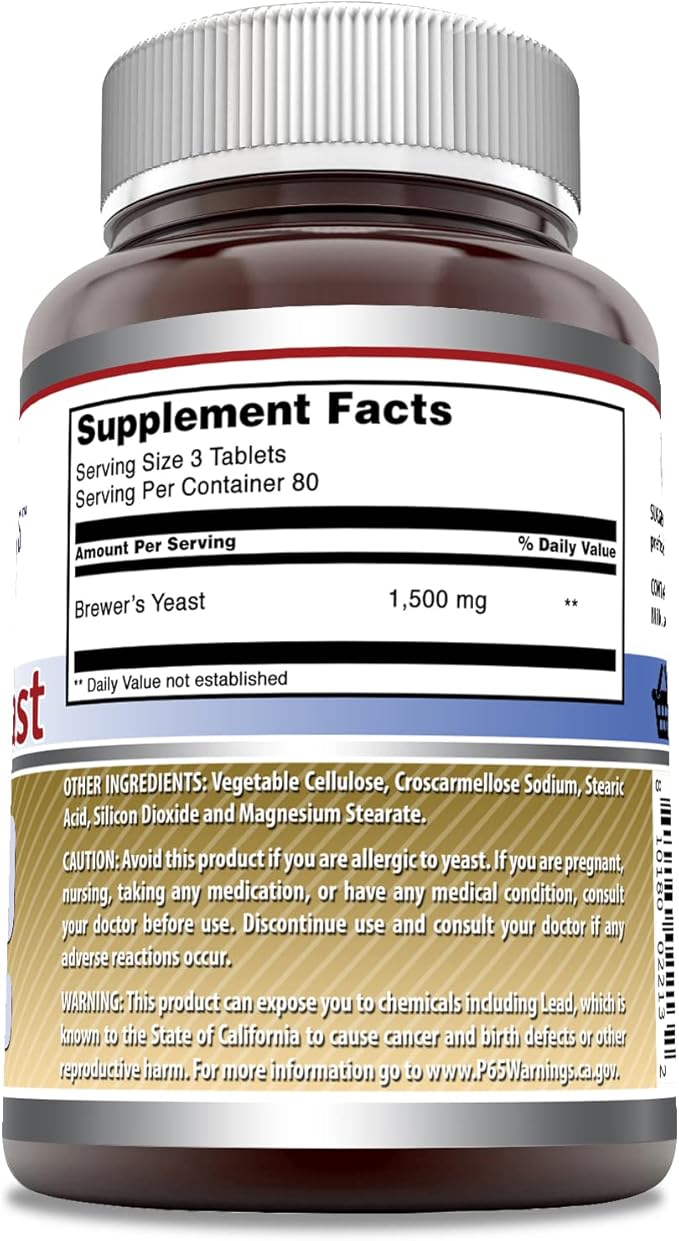 Amazing Formulas Brewers Yeast 1500mg Per Serving 240 Tablets Supplement | Non-GMO | Gluten Free | Made in USA