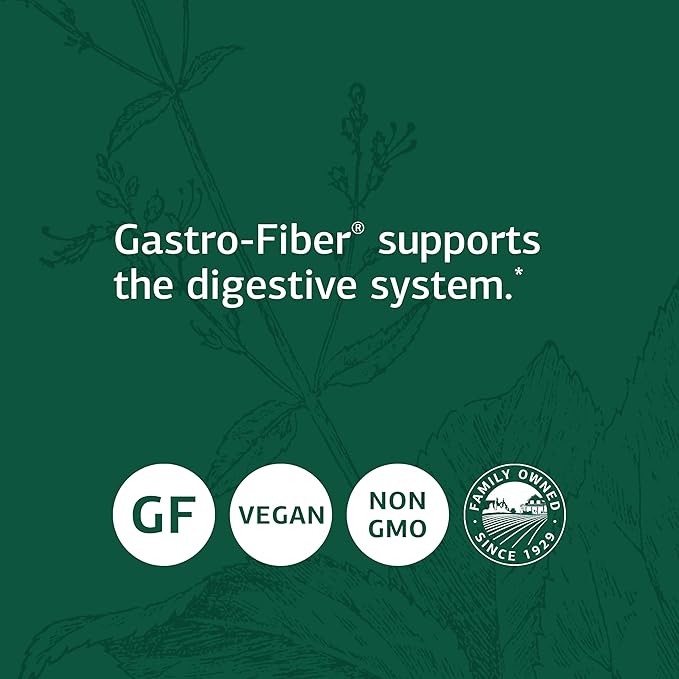 Standard Process Inc. Gastro-Fiber - Whole Food Digestion and Digestive Health, Indigestion, and Cramps with Collinsonia Root, Apple Pectin, and Fennel Seed - 150 Capsules