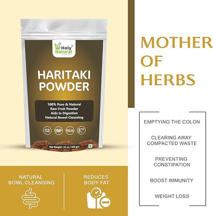 Haritaki Powder Without Seeds – 16 Oz I Natural, Very Good for Bowel and Digestion