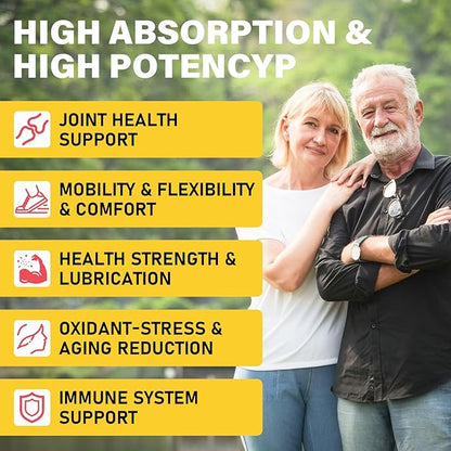 Glucosamine Chondroitin Gummies, Extra Strength Joint Support Supplements with MSM & Elderberry for Joint Health, Flexibility, Immune for Adults, Men & Women, 3 Pack