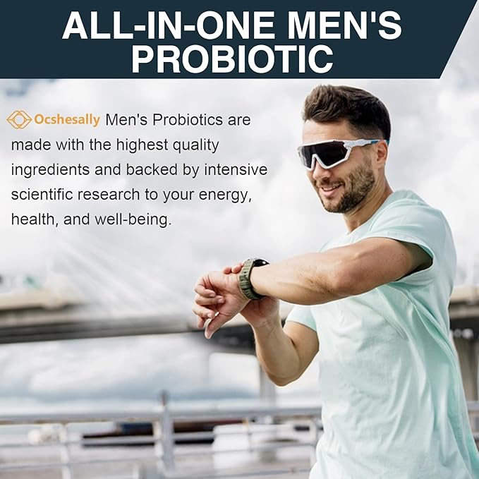 Probiotics for Men, 500 Billion CFUs & 12 Strains Mens probiotic, with Turmeric, Cranberry, Goji - Probiotics for Digestive Health, Gut, Immune & Bloating, Prostate & Urinary Tract Health, 240 Capsule