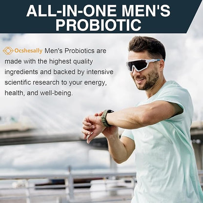 Probiotics for Men, 500 Billion CFUs & 12 Strains Mens probiotic, with Turmeric, Cranberry, Goji - Probiotics for Digestive Health, Gut, Immune & Bloating, Prostate & Urinary Tract Health, 60 Capsules