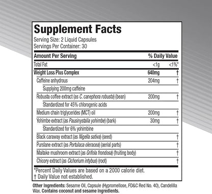 Hydroxycut Advanced - 60 Rapid-Release Liquid Capsules - Thermogenic Calorie Burn, Maximize Energy - for Women & Men
