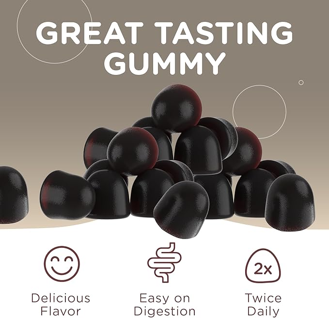 Zahler 10-in-1 Mushroom Gummies Raspberry Flavored with Lions Mane Mushroom, Reishi, Cordyceps, White Button, Plus 6 Adaptogenic Mushrooms 60