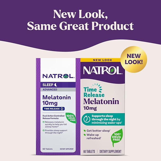 Natrol Sleep Advanced Melatonin Time Release Tablets, Nighttime Sleep Aid, 10mg, 60 Count