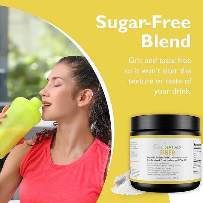Barisentials Soluble Fiber Powder- Digestive Health Supplement and Gut Support- Easily Mixed- Gluten and Sugar Free- Bariatric Fibre- Unflavored- 135 Grams, 40 Servings