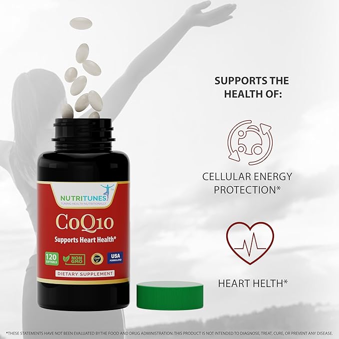 CoQ10 100mg Softgels – High Absorption Antioxidant Supplement for Heart Health, Energy Production, and Cellular Support – Non-GMO, Gluten-Free – 120 Softgels, 4-Month Supply
