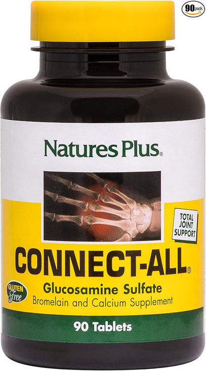 Natures Plus Connect-All - 300 mg Glucosamine Sulfate, 90 Tablets - Gluten-Free - 45 Servings